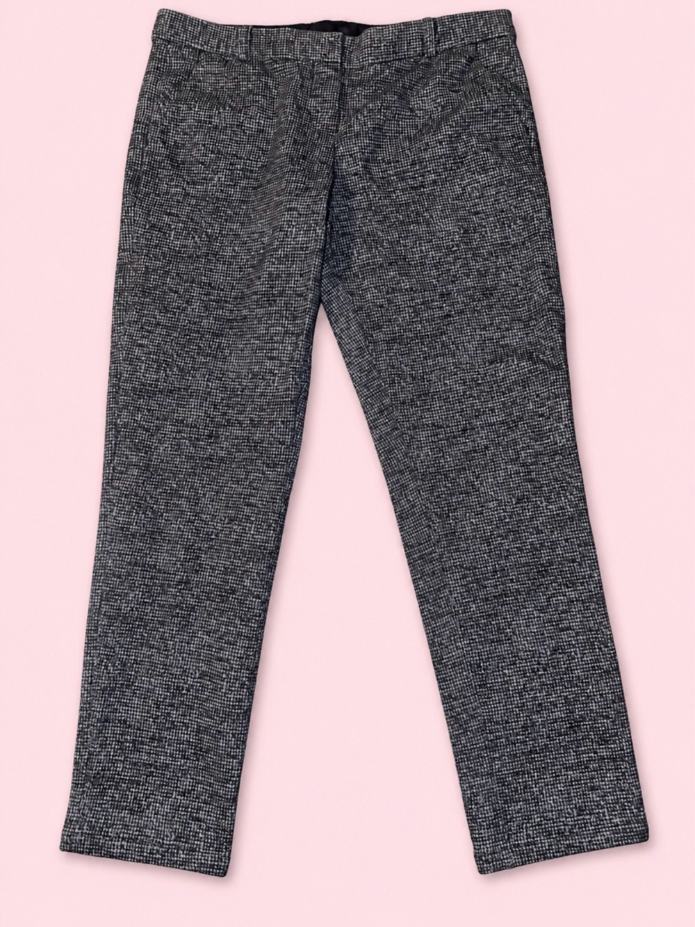 Circolo 1901 Women’s Charcoal Tweed Straight-Leg Formal Pants w Stretch